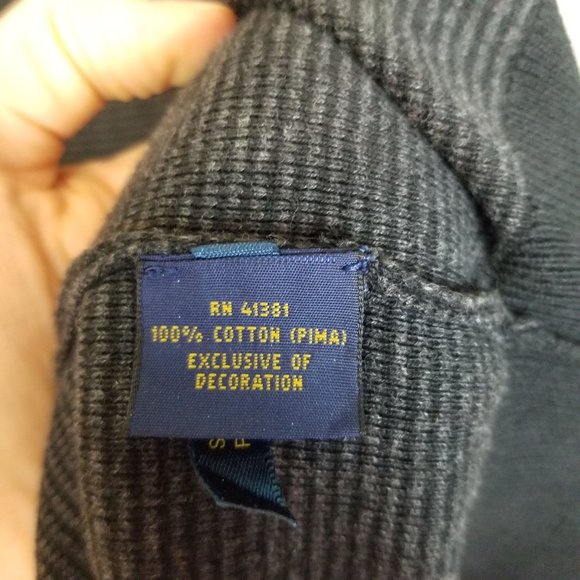 Polo Ralph Lauren Mens M Black Long Sleeves 1/4 Zi - Picture 7 of 8